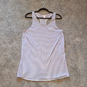 Victoria's Secret Gray and White Striped Tank Top
